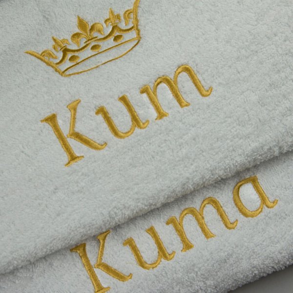 Vezeni peškir za kumove sa monogramom